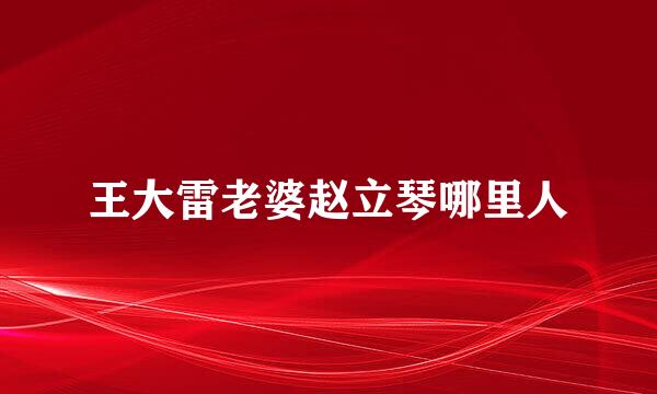 王大雷老婆赵立琴哪里人