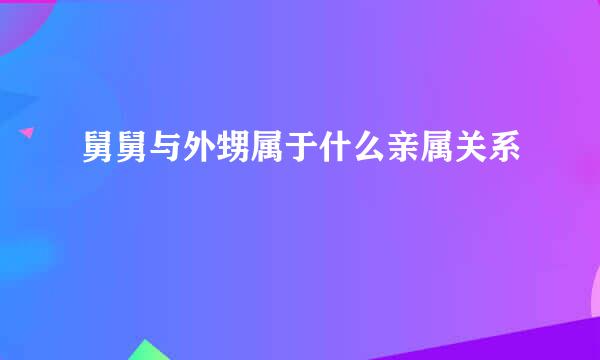 舅舅与外甥属于什么亲属关系