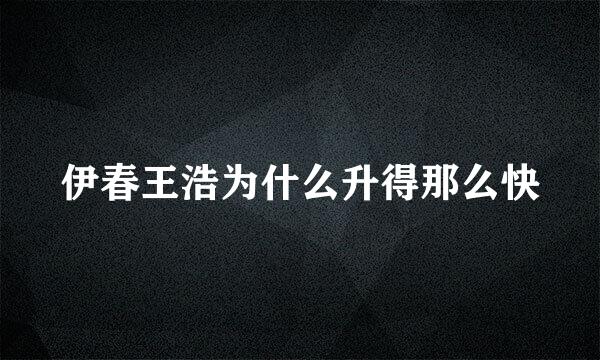 伊春王浩为什么升得那么快