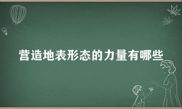 营造地表形态的力量有哪些