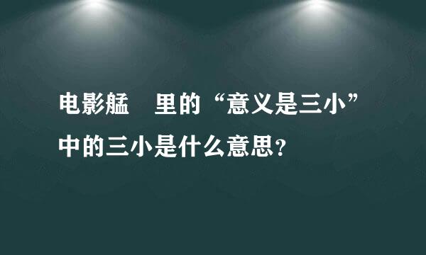 电影艋舺里的“意义是三小”中的三小是什么意思？