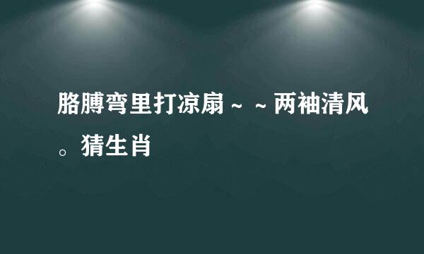 胳膊弯里打凉扇～～两袖清风。猜生肖