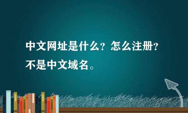 中文网址是什么？怎么注册？不是中文域名。