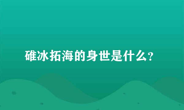 碓冰拓海的身世是什么？