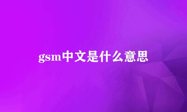 gsm中文是什么意思