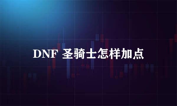 DNF 圣骑士怎样加点