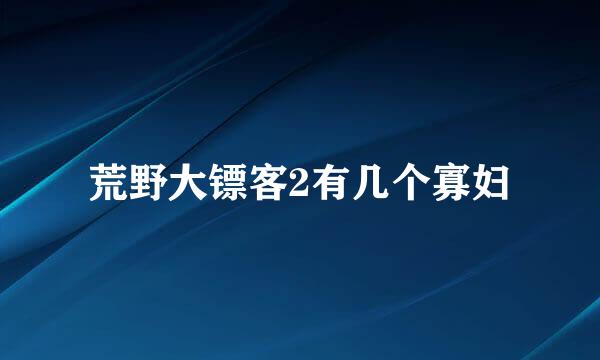 荒野大镖客2有几个寡妇