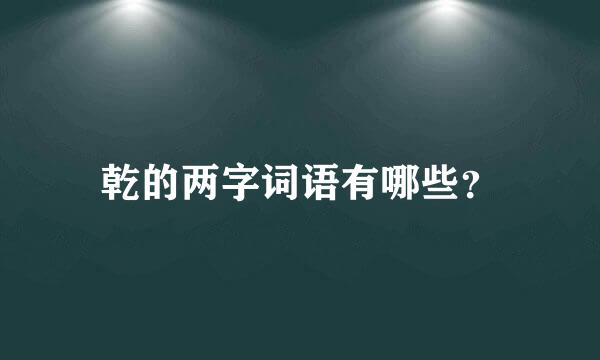 乾的两字词语有哪些？