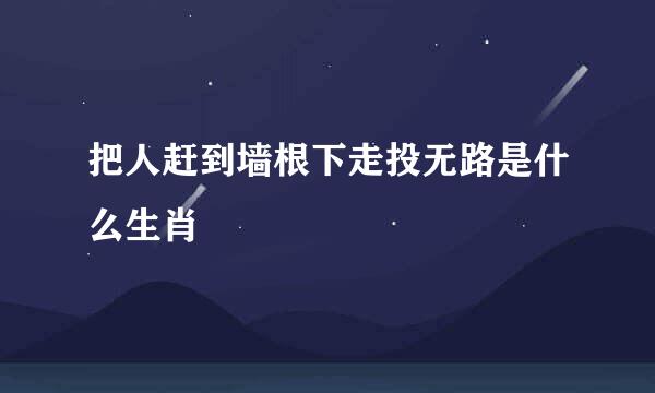 把人赶到墙根下走投无路是什么生肖