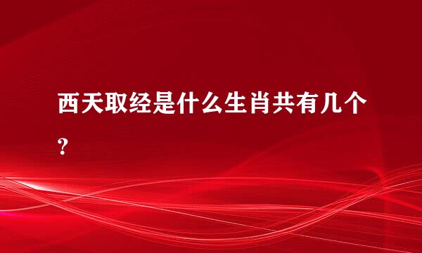 西天取经是什么生肖共有几个？