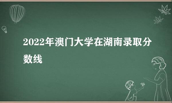 2022年澳门大学在湖南录取分数线