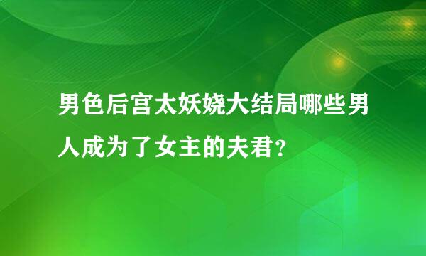 男色后宫太妖娆大结局哪些男人成为了女主的夫君？