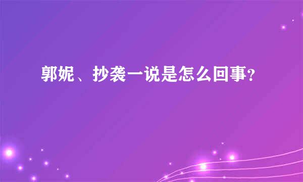 郭妮、抄袭一说是怎么回事？