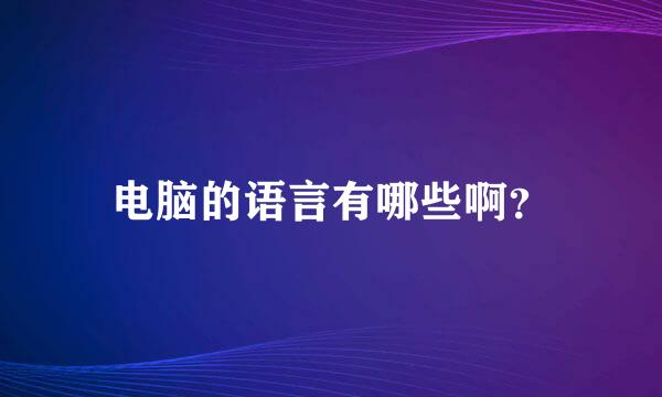 电脑的语言有哪些啊？