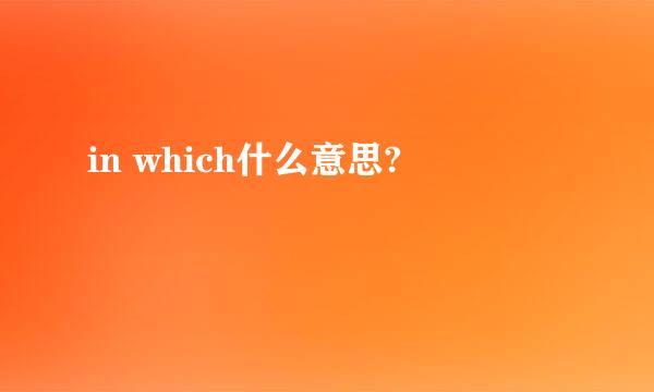 in which什么意思?