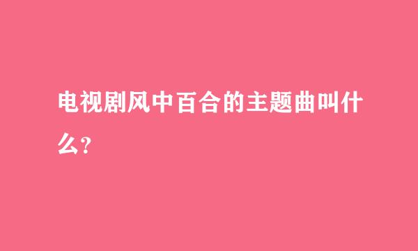 电视剧风中百合的主题曲叫什么？