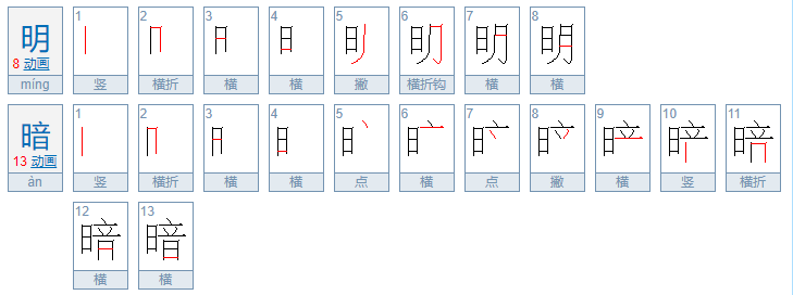 光和暗是反义词吗?