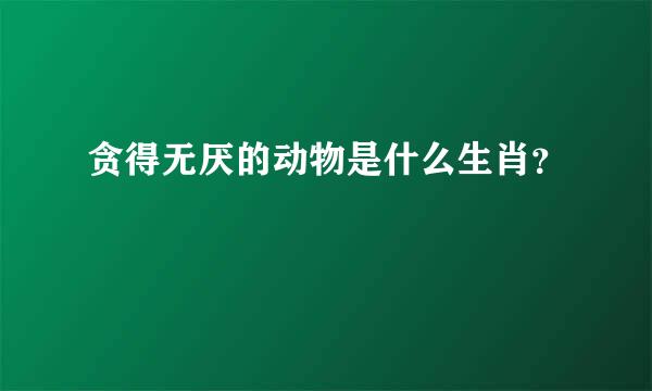 贪得无厌的动物是什么生肖？