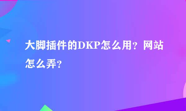 大脚插件的DKP怎么用？网站怎么弄？