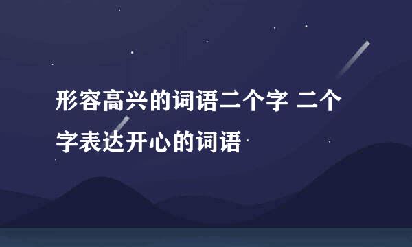 形容高兴的词语二个字 二个字表达开心的词语