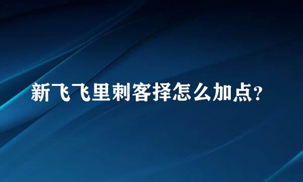 新飞飞里刺客择怎么加点？