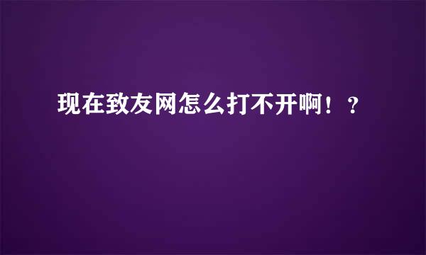 现在致友网怎么打不开啊！？