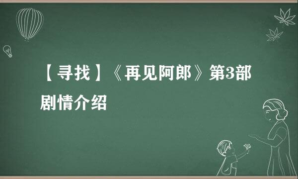 【寻找】《再见阿郎》第3部剧情介绍