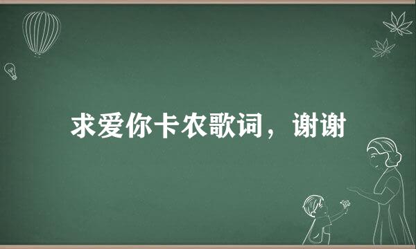 求爱你卡农歌词，谢谢