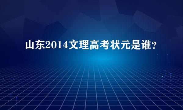 山东2014文理高考状元是谁？