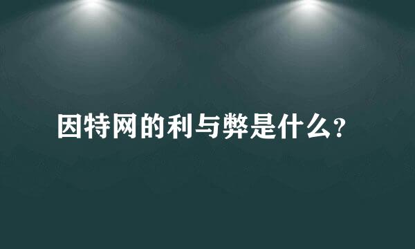 因特网的利与弊是什么？