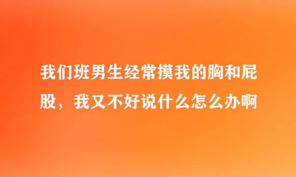 我们班男生经常摸我的胸和屁股，我又不好说什么怎么办啊