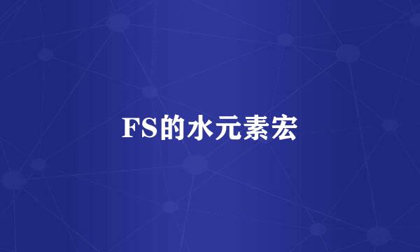 FS的水元素宏