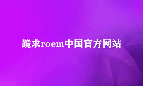 跪求roem中国官方网站