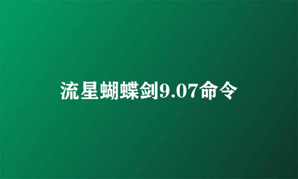 流星蝴蝶剑9.07命令