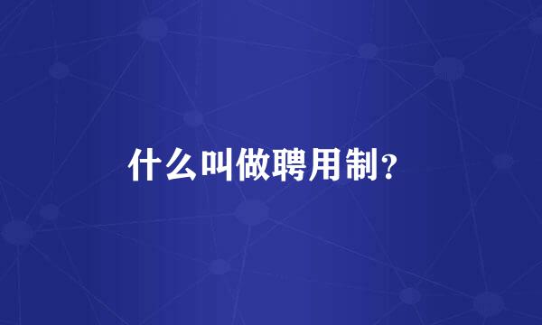 什么叫做聘用制？