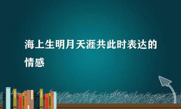 海上生明月天涯共此时表达的情感