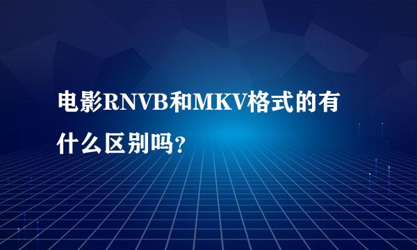 电影RNVB和MKV格式的有什么区别吗？