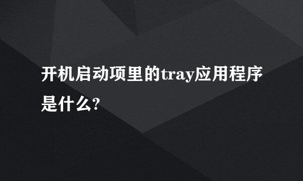 开机启动项里的tray应用程序是什么?