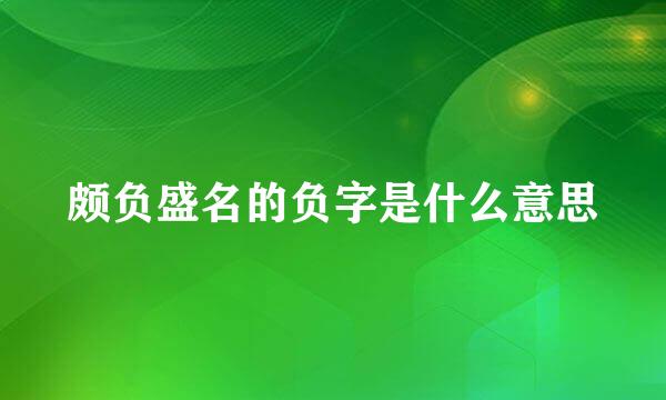 颇负盛名的负字是什么意思