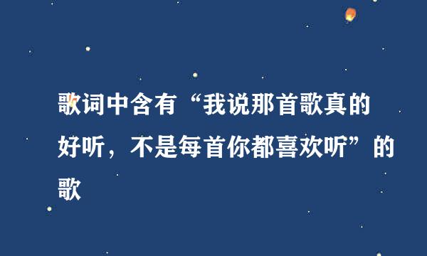 歌词中含有“我说那首歌真的好听，不是每首你都喜欢听”的歌