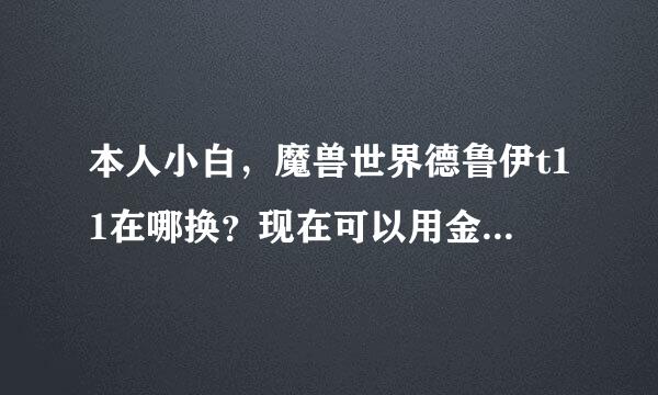 本人小白，魔兽世界德鲁伊t11在哪换？现在可以用金币换吗？求解