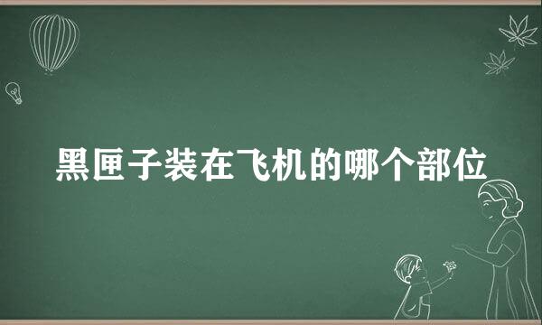 黑匣子装在飞机的哪个部位