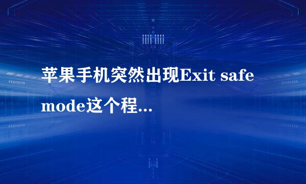 苹果手机突然出现Exit safe mode这个程序是什么？