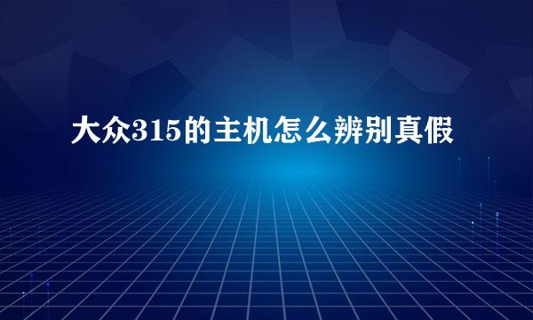 大众315的主机怎么辨别真假