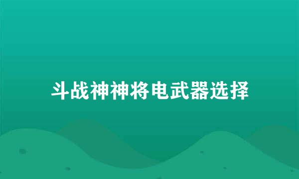 斗战神神将电武器选择