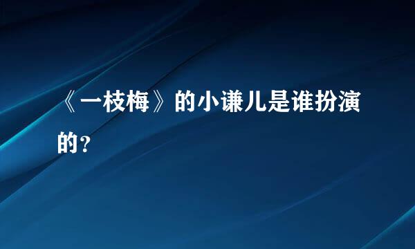 《一枝梅》的小谦儿是谁扮演的？