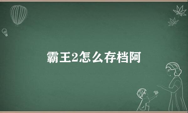 霸王2怎么存档阿