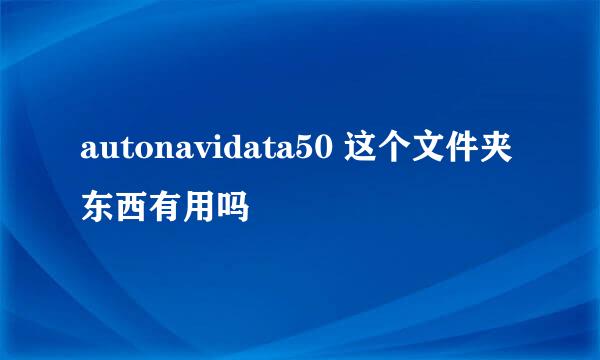 autonavidata50 这个文件夹 东西有用吗