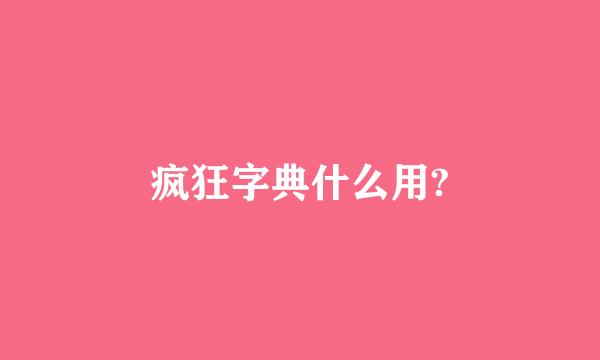 疯狂字典什么用?