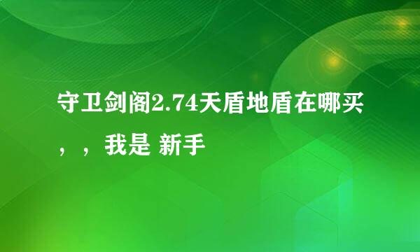 守卫剑阁2.74天盾地盾在哪买，，我是 新手